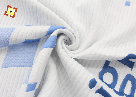 বোনা 90gsm Jacquard ম্যাট্রেস ফ্যাব্রিক 100% পলিয়েস্টার অ্যান্টিস্ট্যাটিক